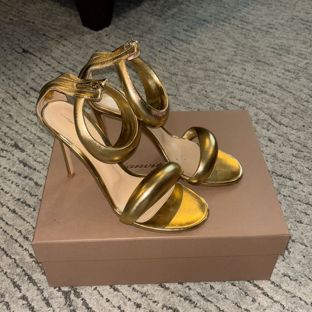 Gianvito Rossi Metallic Gold Heels